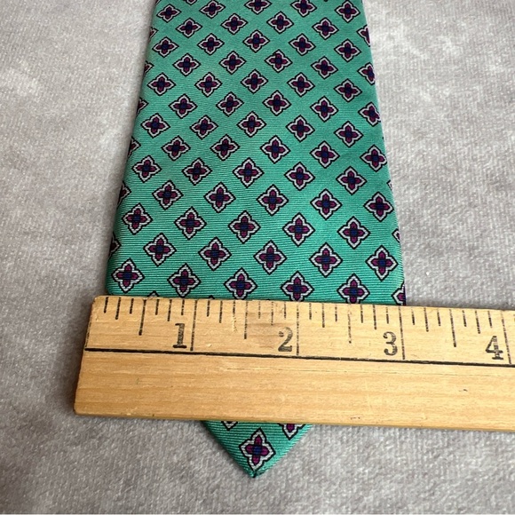 Briar Neck Tie Teal Red Flower Italian Silk Los Angeles Athletic Club 57” READ - Picture 12 of 12